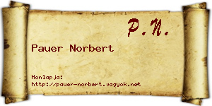 Pauer Norbert névjegykártya